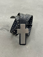 "╋" Cracked Leather Rivet Belt