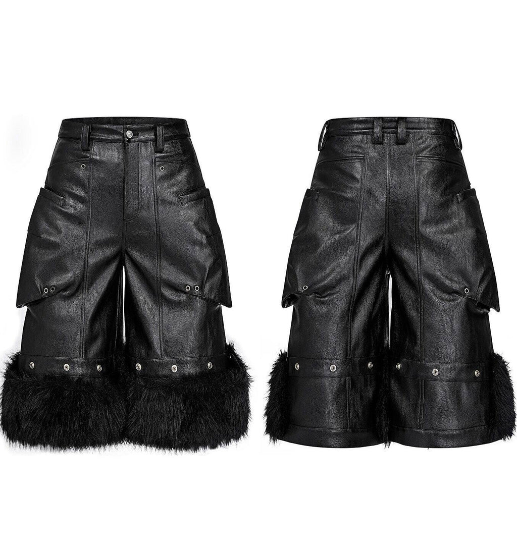 Detachable Waxed Cropped Leather Pants