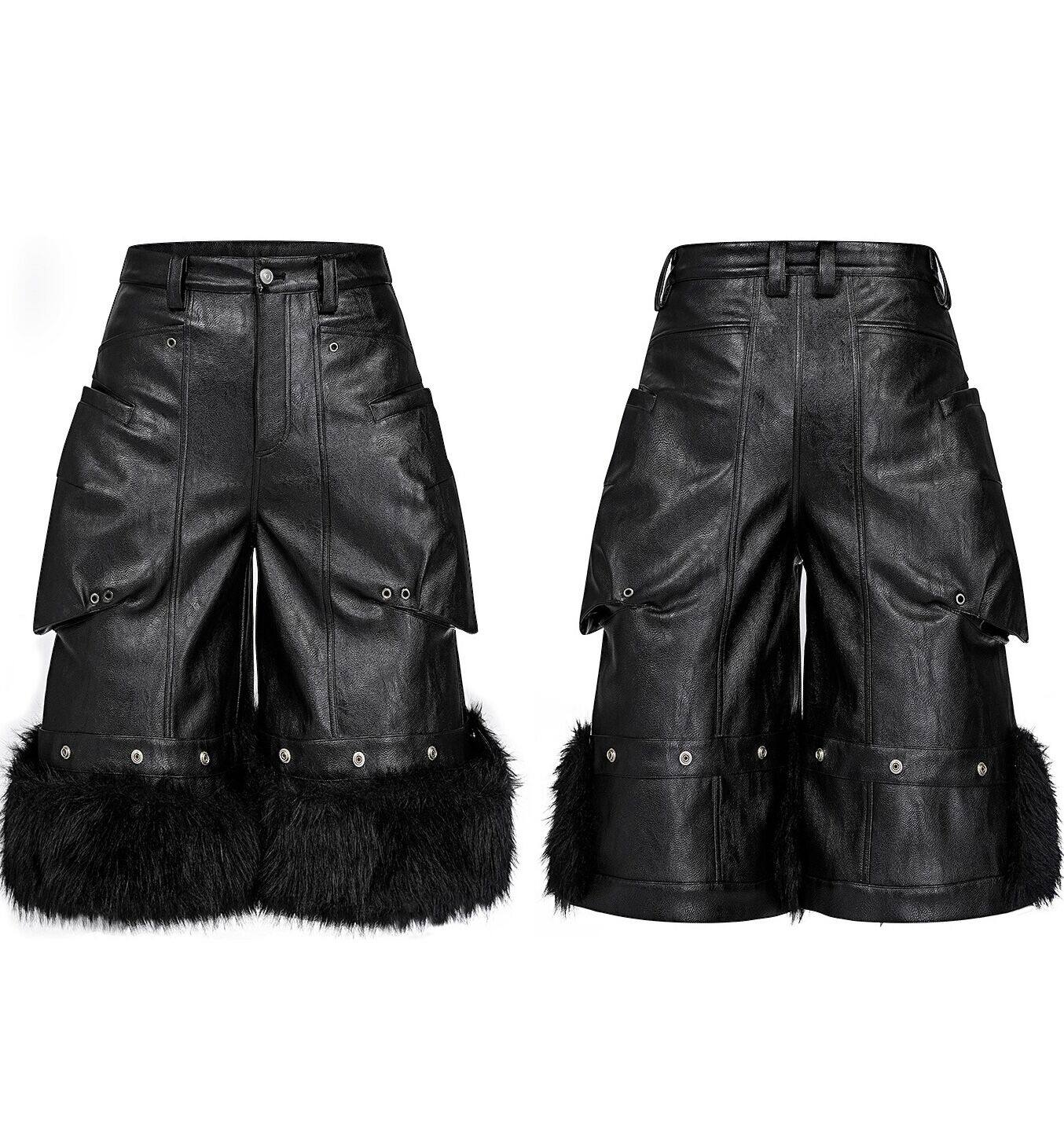Detachable Waxed Cropped Leather Pants