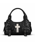 Women's Cross Pendant Shoulder Handbag, Crossbody Bag with Cross Charm