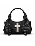 Women's Cross Pendant Shoulder Handbag, Crossbody Bag with Cross Charm