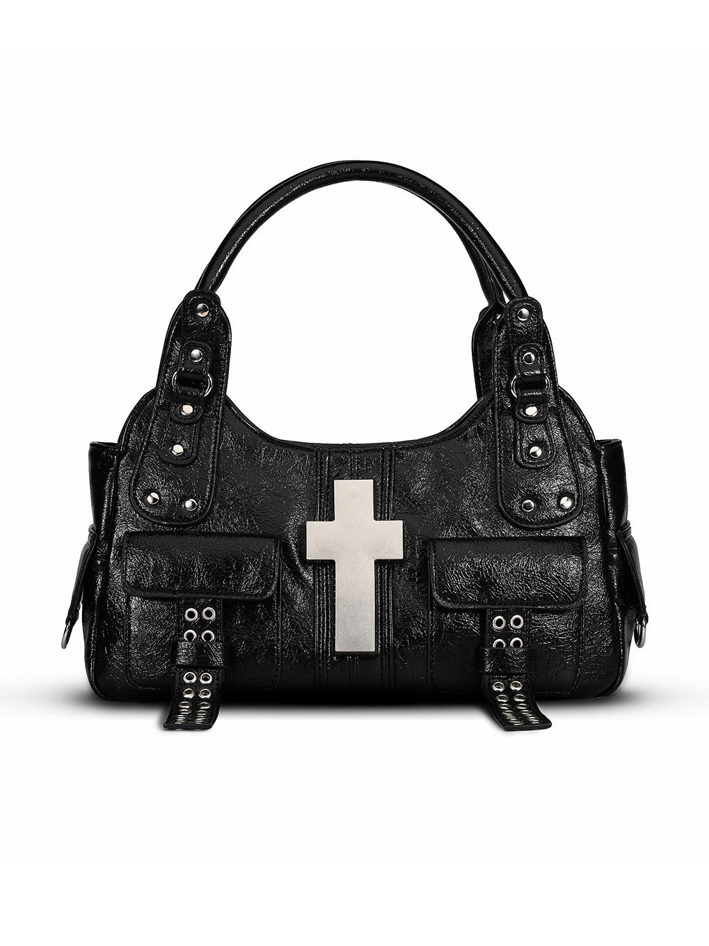 Women's Cross Pendant Shoulder Handbag, Crossbody Bag with Cross Charm