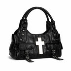 Women's Cross Pendant Shoulder Handbag, Crossbody Bag with Cross Charm