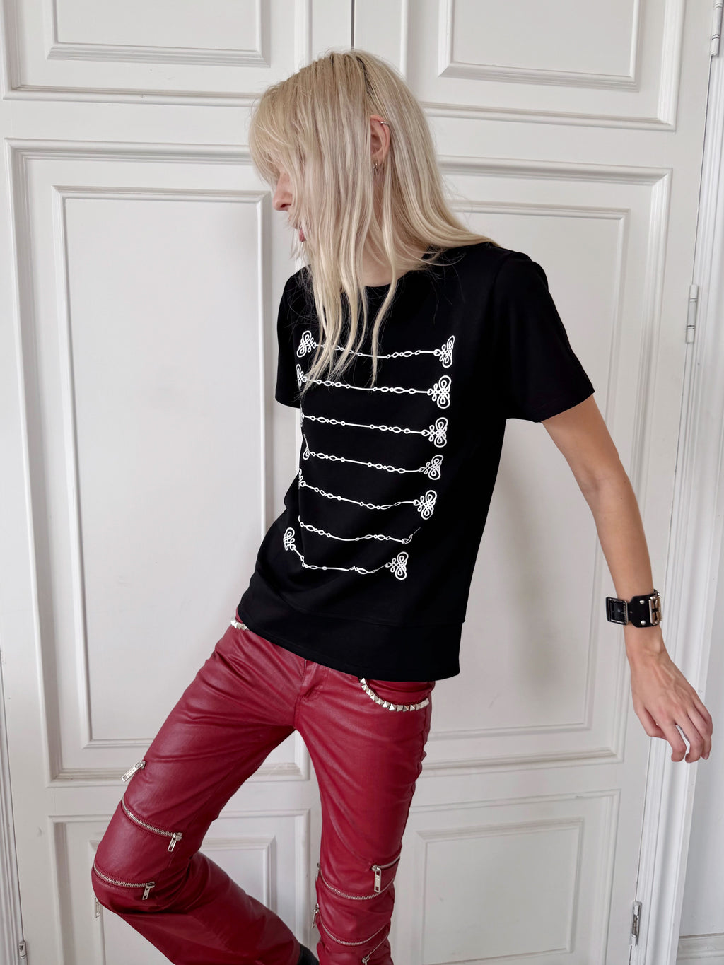 Royal Court Print Short Sleeve Tee, Niche T-Shirt