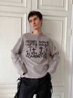Printed Henley‑Collar Long‑Sleeve Long Polo Tee