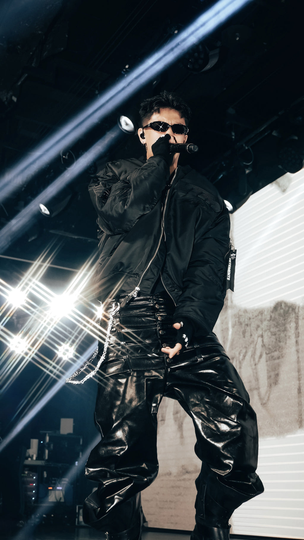 Multi-Waist Coated Biker Pants