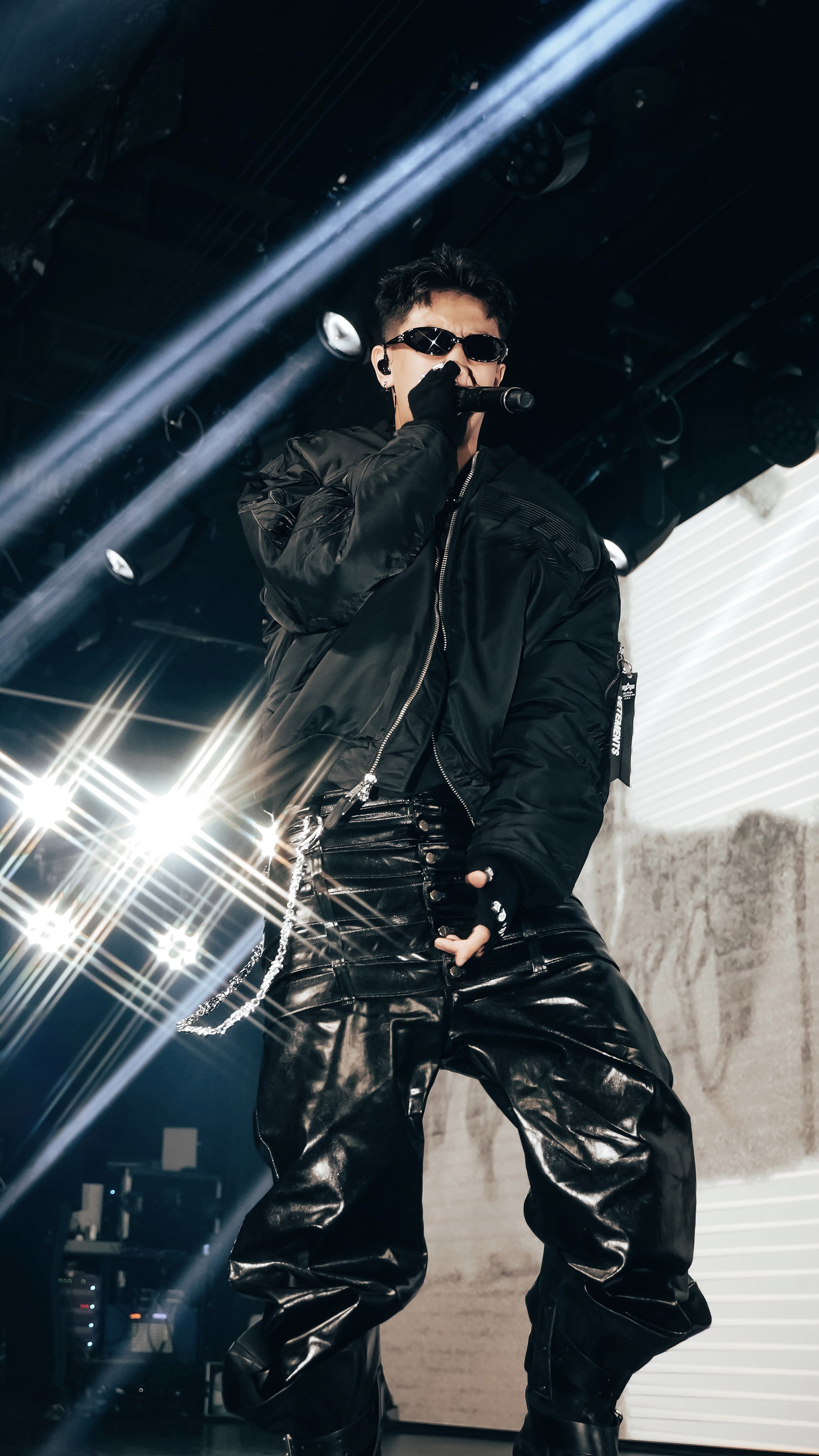 Multi-Waist Coated Biker Pants