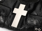 Women's Cross Pendant Shoulder Handbag, Crossbody Bag with Cross Charm