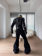 Hand-Painted Waxed Flare Pants