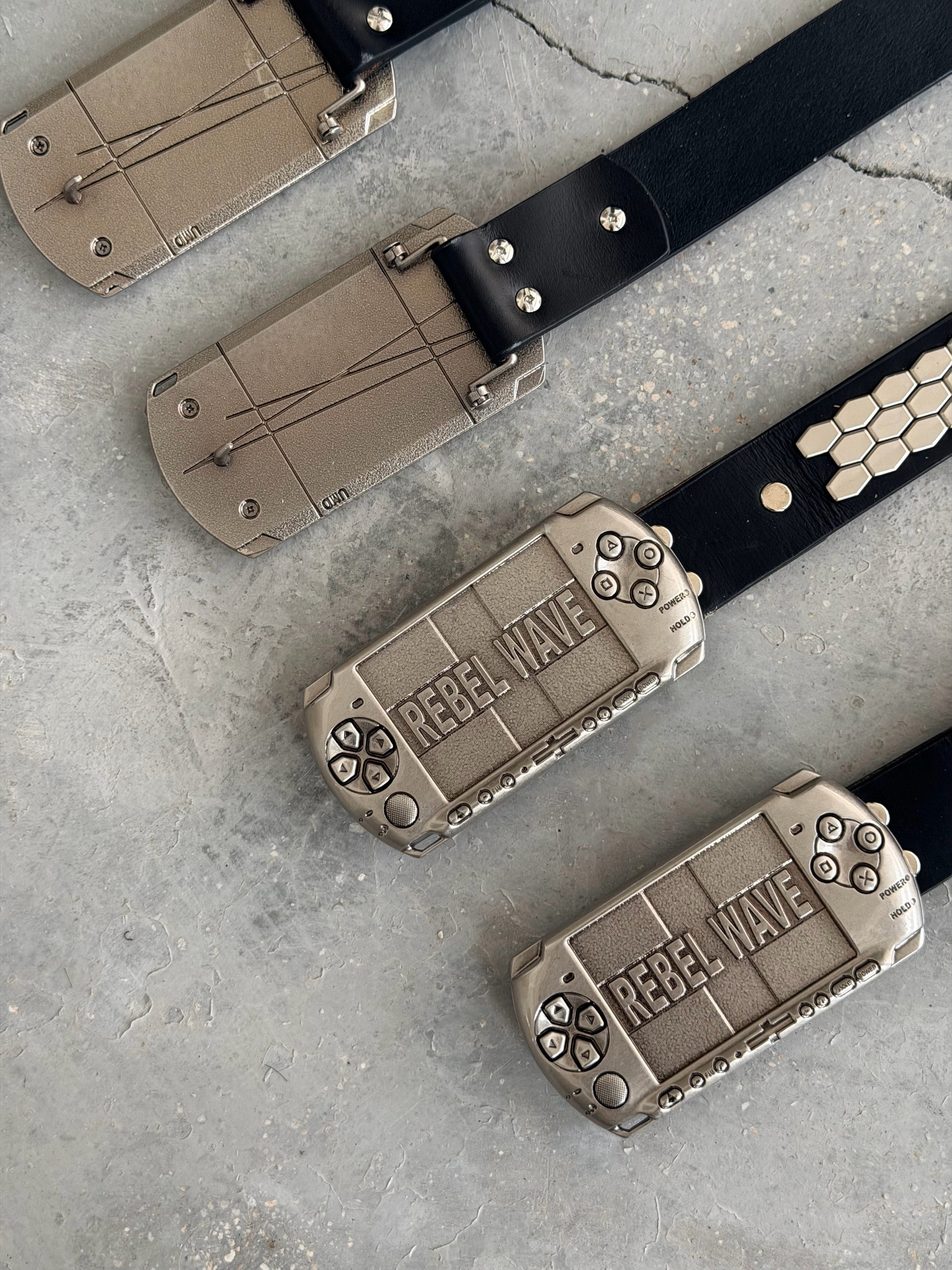 PSP‑Inspired Studded Genuine Leather Belt