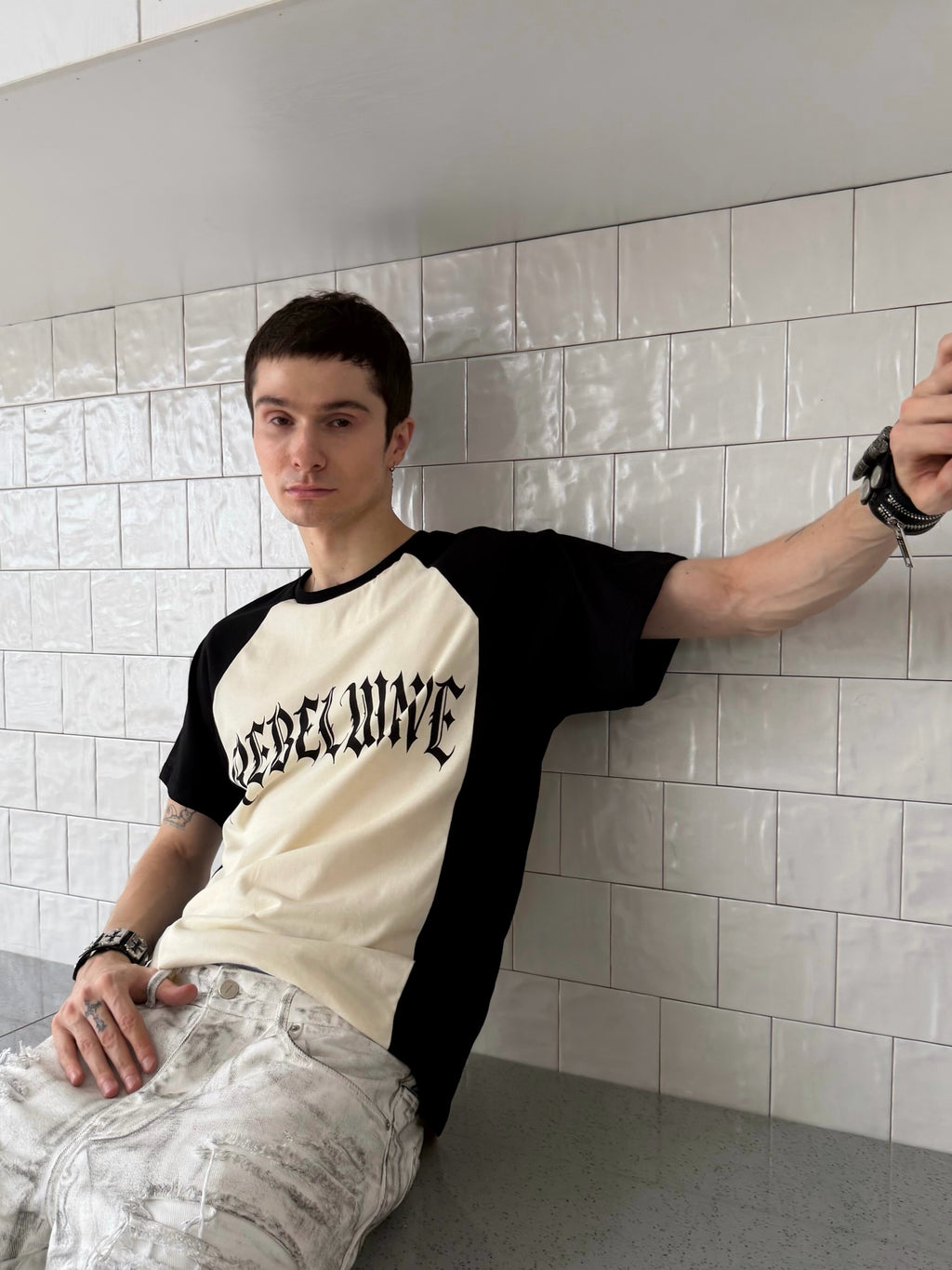 Sanskrit Print Short Sleeve Tee