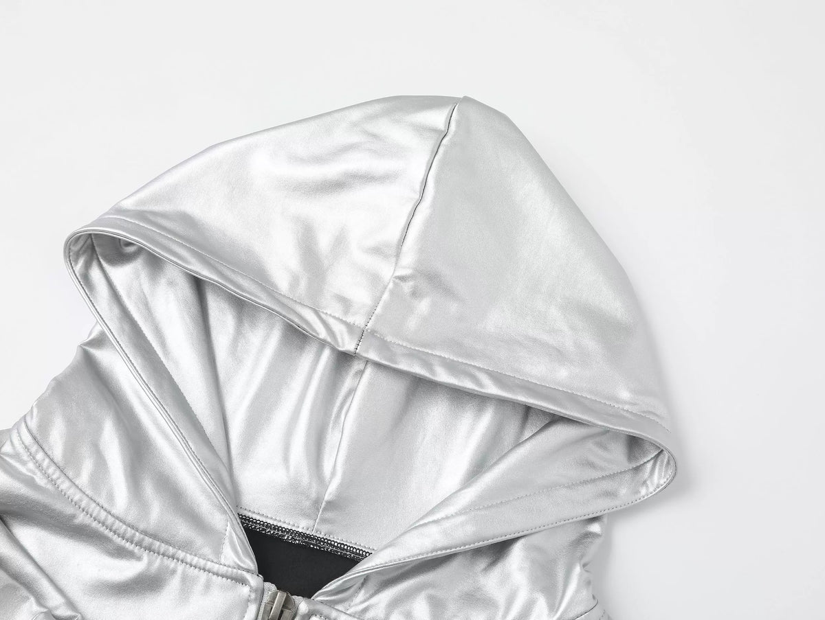 Silver Zip-Up Hoodie