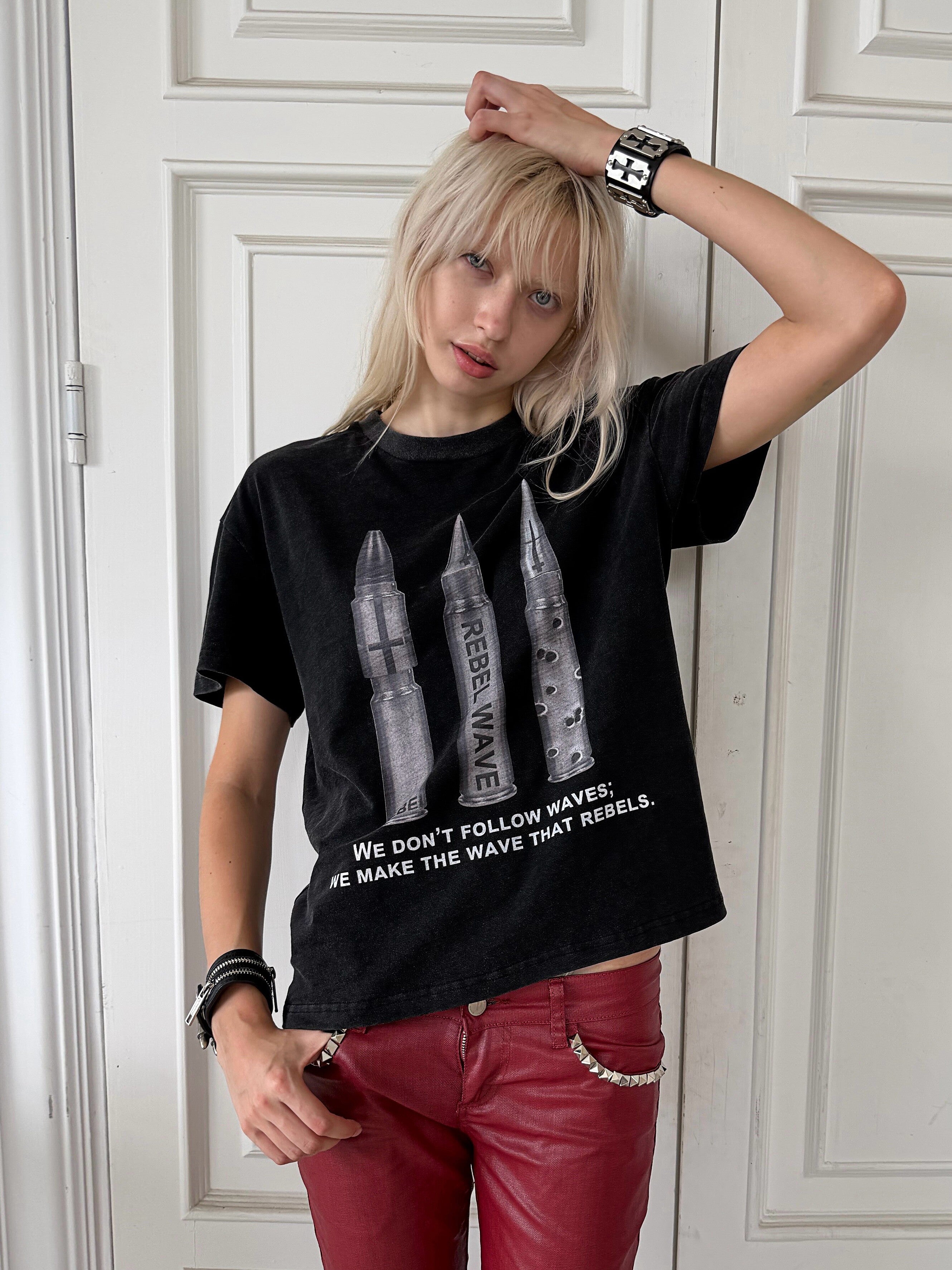 Bullet Print Washed Short Sleeve Tee