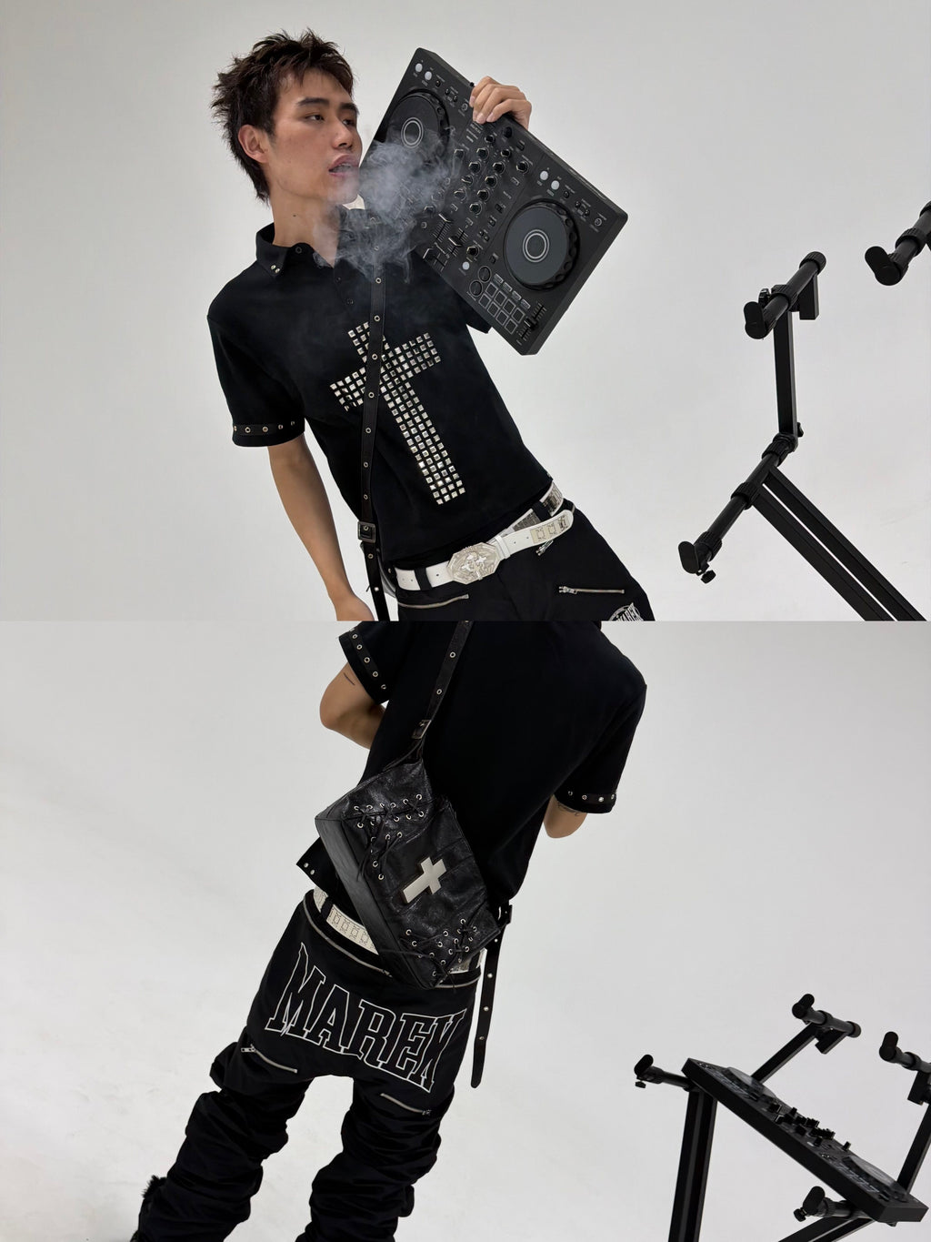 Cross Rivet Detail Polo Short Sleeve T-shirt