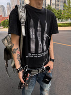 Bullet Print Washed Short Sleeve Tee