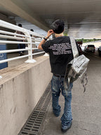 Bullet Print Washed Short Sleeve Tee