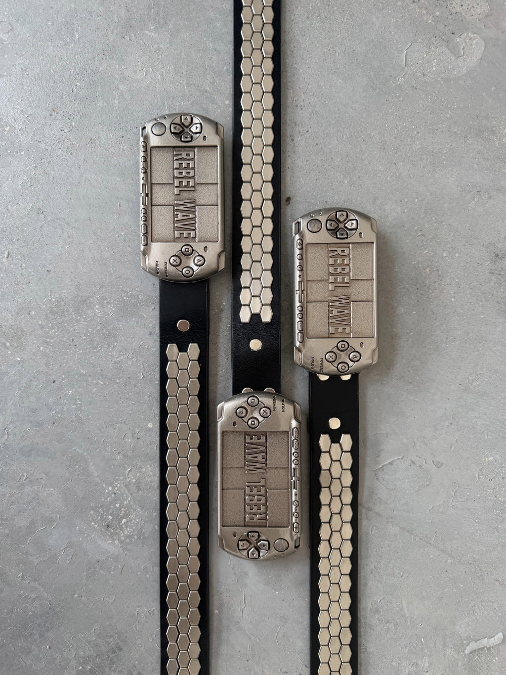 PSP‑Inspired Studded Genuine Leather Belt