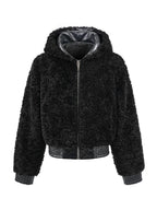 Faux Fur & Leather Hooded Jacket
