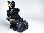 Cross Pattern Cracked PU Leather Tote Bag