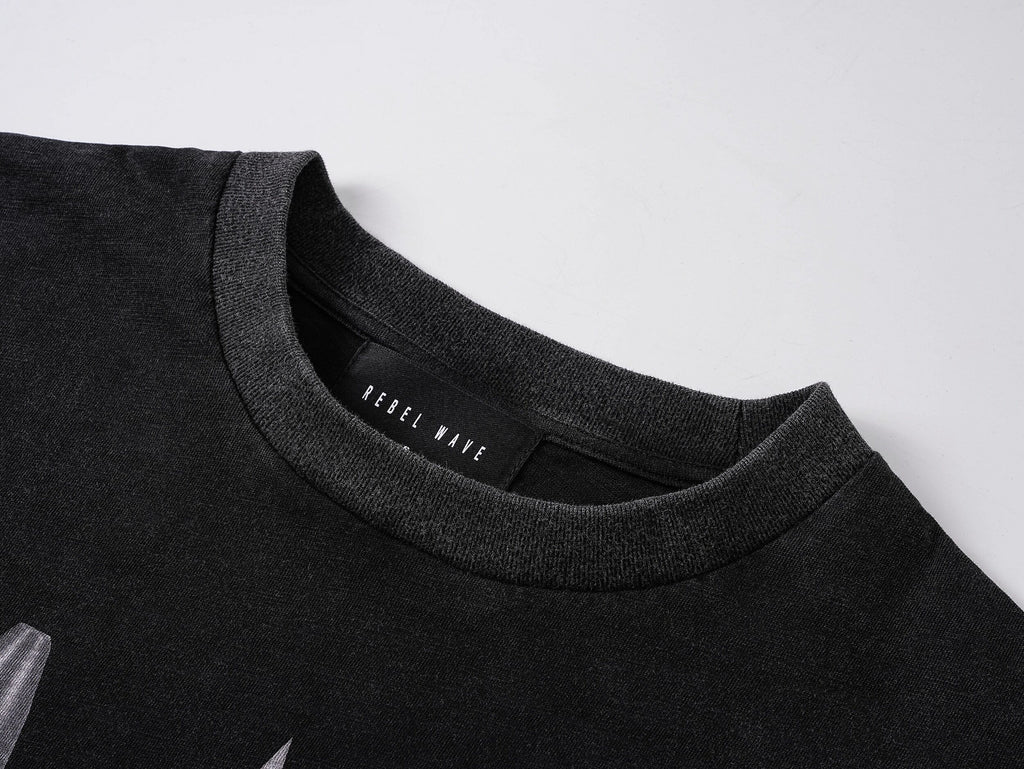 Bullet Print Washed Short Sleeve Tee