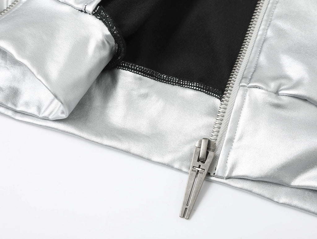 Silver Zip-Up Hoodie