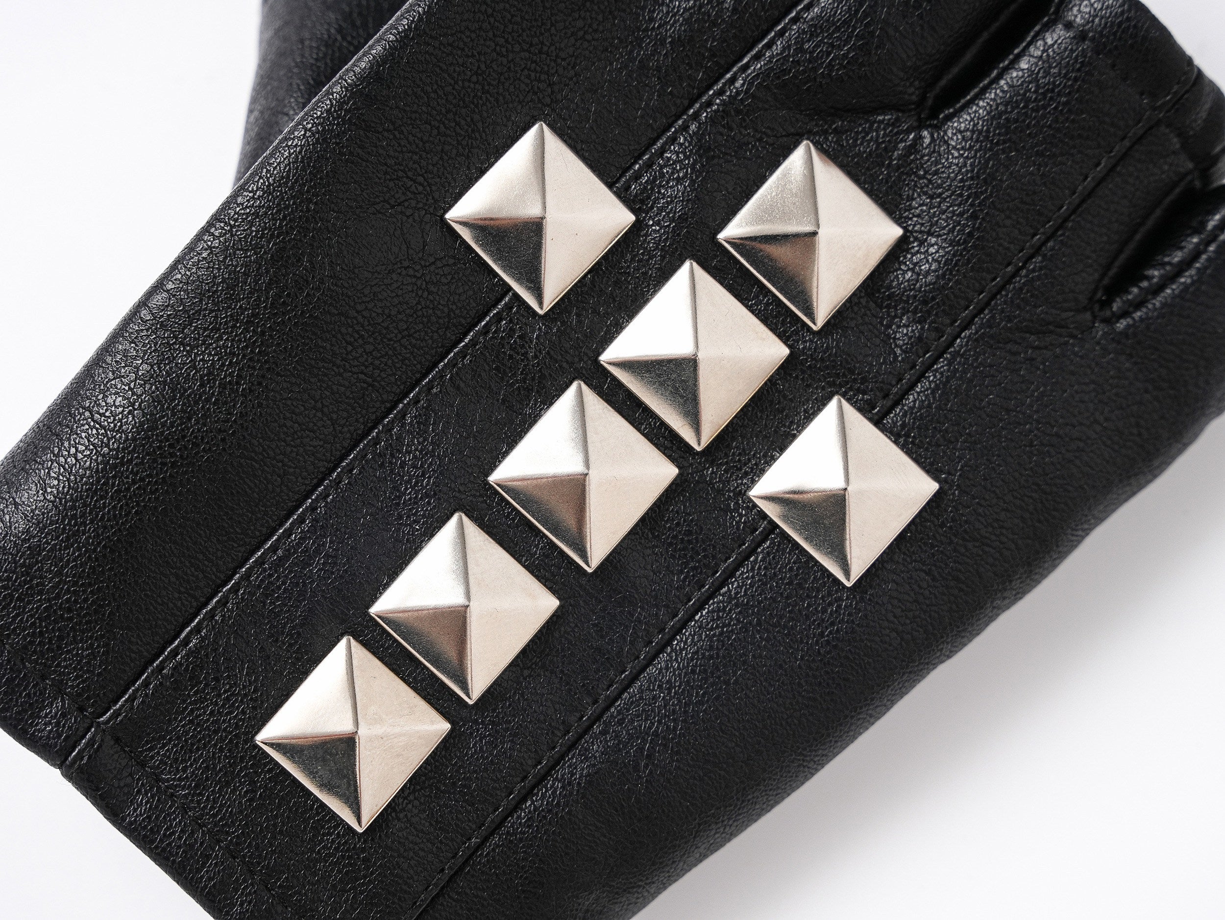 Half Finger Leather Gloves with Cross Studs