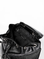 Multi-Zipper Cracked Leather Backpack, Multi-Pocket School Bag