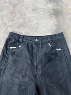 Hand-Waxed Damaged Wide-Leg Pants