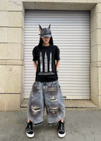 Bullet Print Washed Short Sleeve Tee