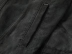 Suede Washed Distressed Jacket, Dirty Creased Denim Outerwear