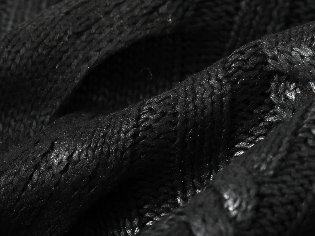 Waxed Cable Knit Sweater, Knit Outer Top with Multi-Zipper Design