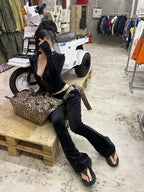 Cross Leopard Print Shoulder Bag