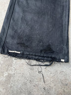 Hand-Waxed Damaged Wide-Leg Pants