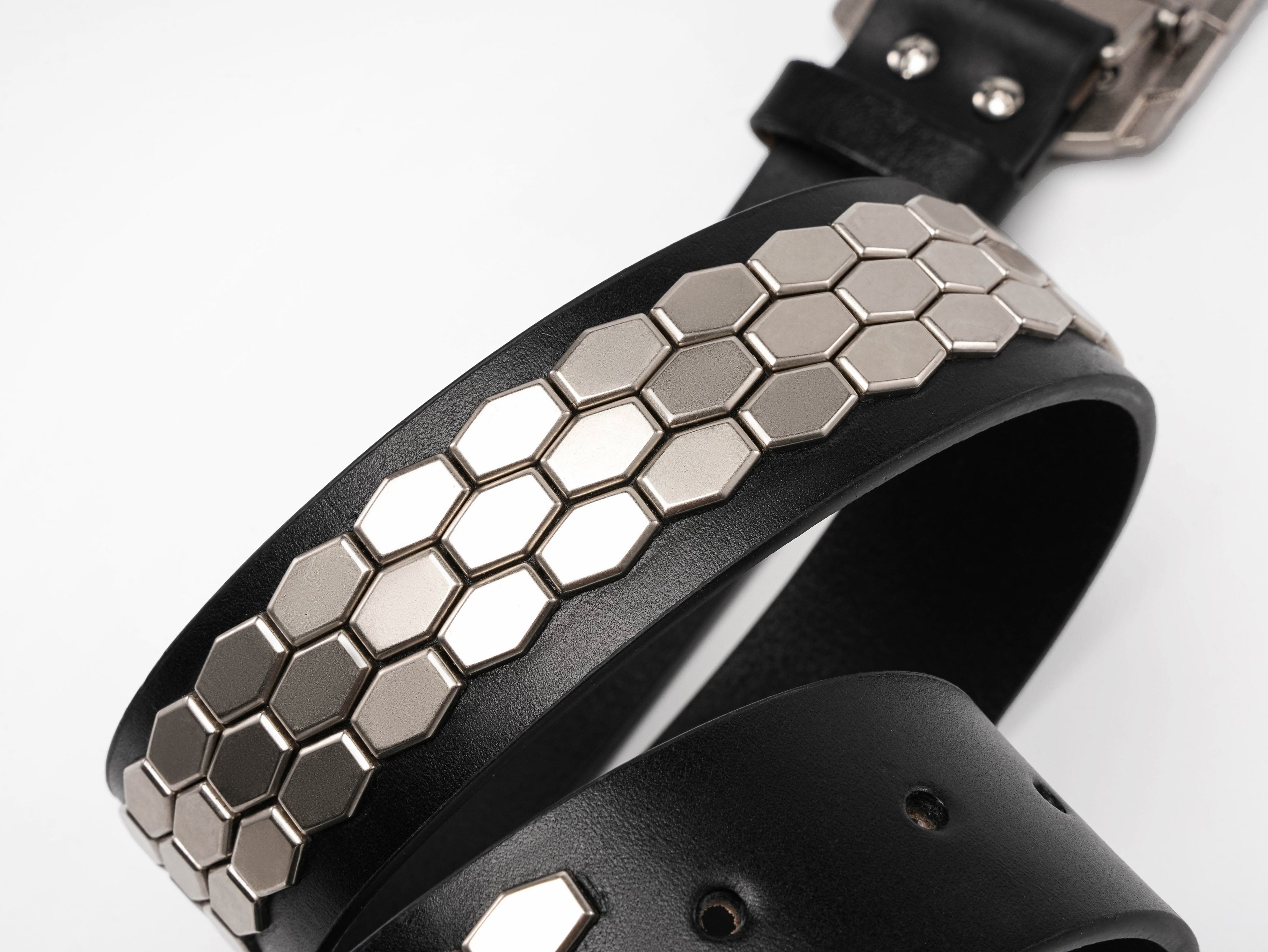 PSP‑Inspired Studded Genuine Leather Belt