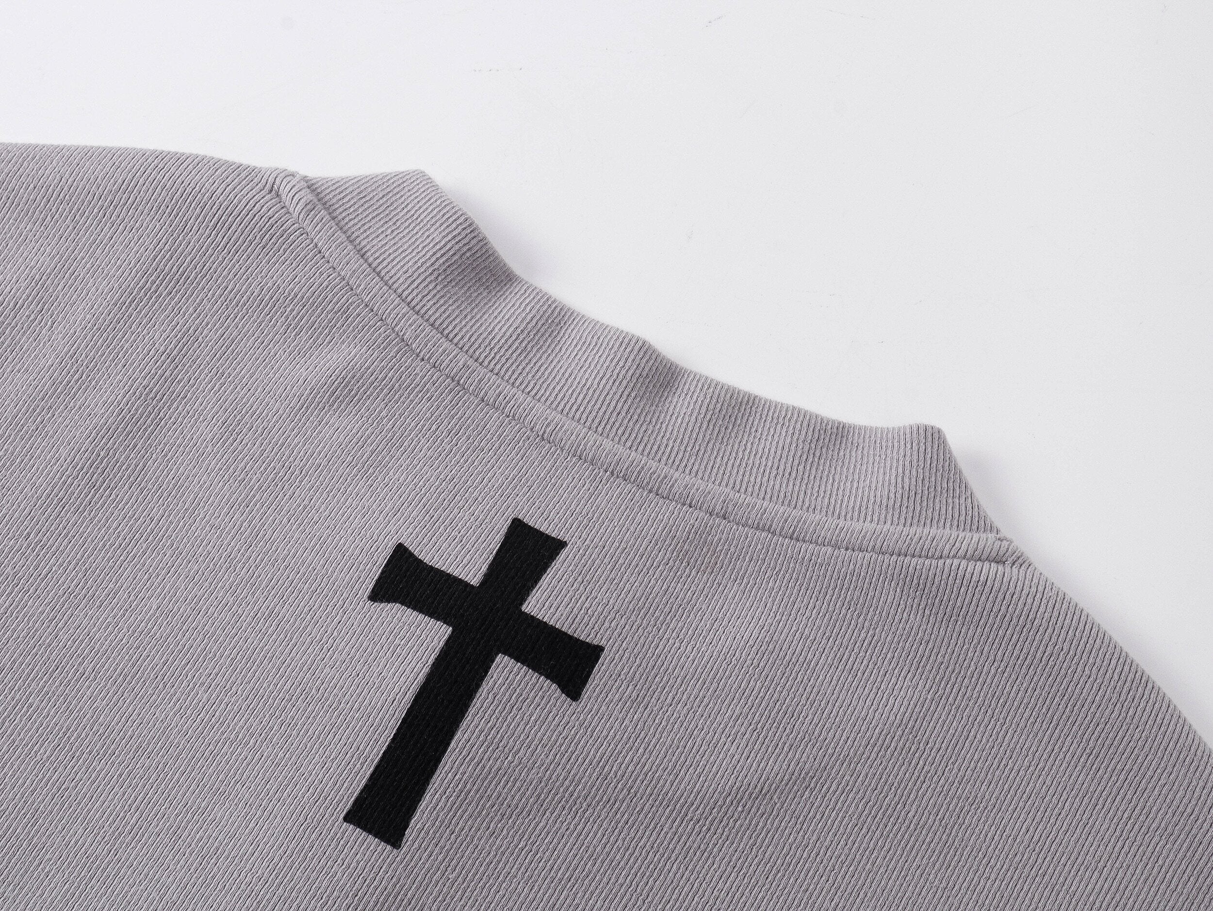 Printed Henley‑Collar Long‑Sleeve Long Polo Tee