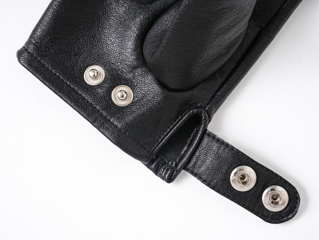 Half Finger Leather Gloves with Cross Studs