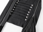 Napoleon Court Standing Collar Double-Breasted Terry Cloth Long Sleeve Jacket