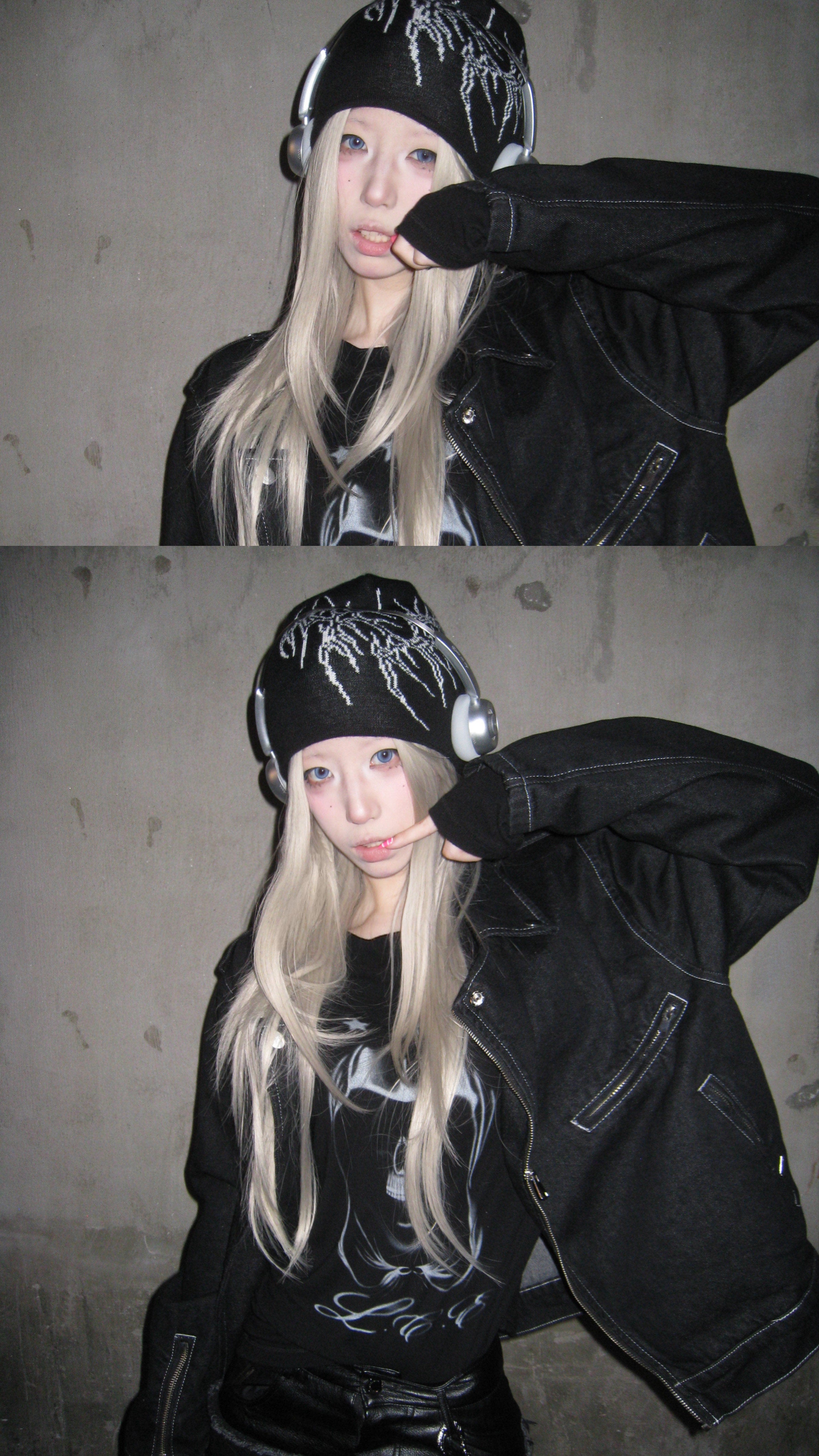 Bone Print Knit Beanie