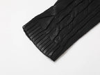 Waxed Cable Knit Sweater, Knit Outer Top with Multi-Zipper Design