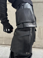 Structured Multi-Pocket Leather Cargos