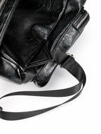 Multi-Zipper Cracked Leather Backpack, Multi-Pocket School Bag