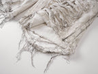 White Distressed Waxed Cropped Wide Leg Pants