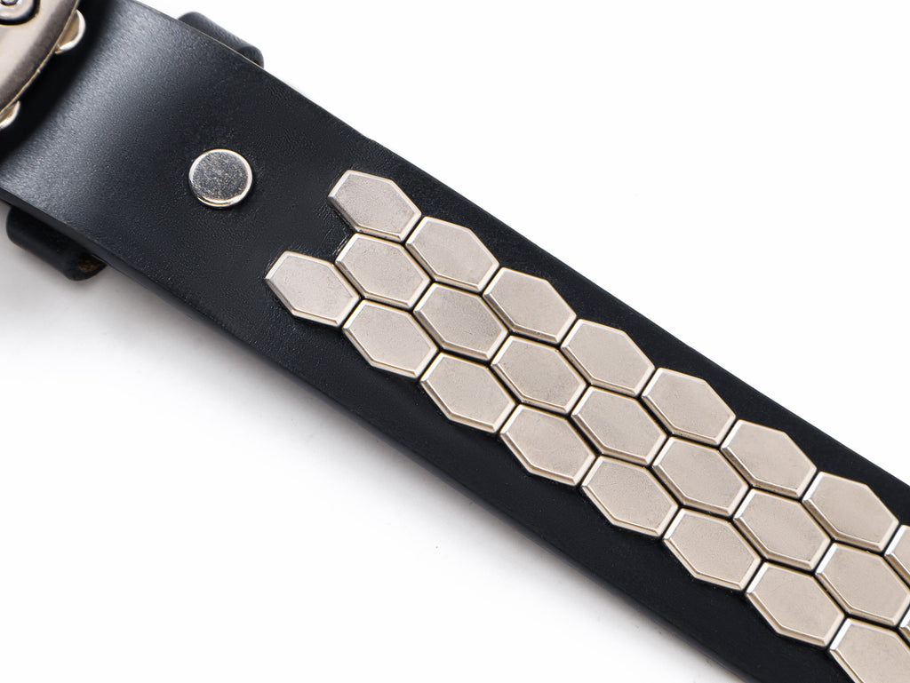 PSP‑Inspired Studded Genuine Leather Belt