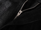 Waxed Straight-Leg Jeans with Wax Coating & Strap Details