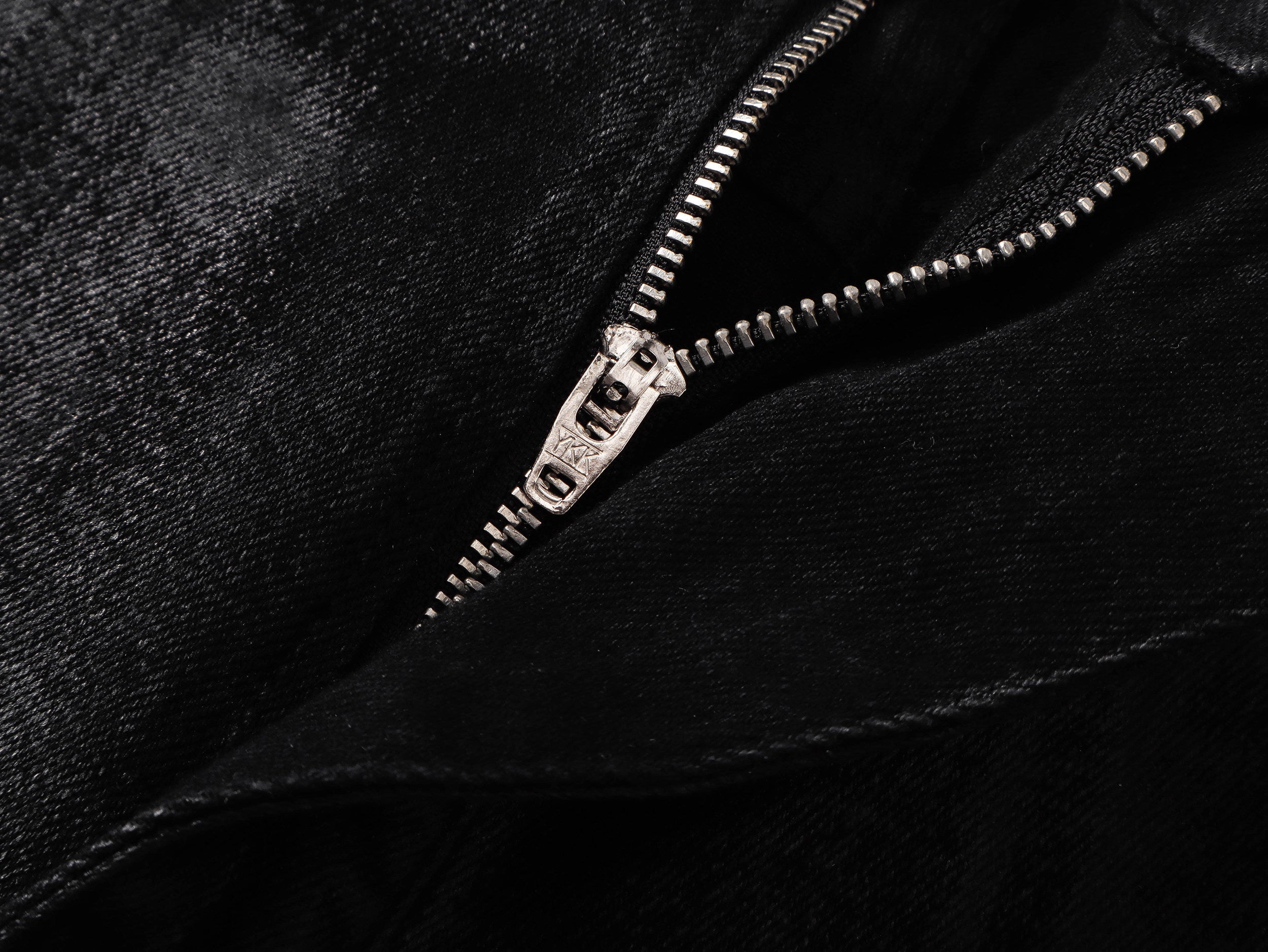 Waxed Straight-Leg Jeans with Wax Coating & Strap Details