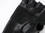 Half Finger Leather Gloves with Cross Studs