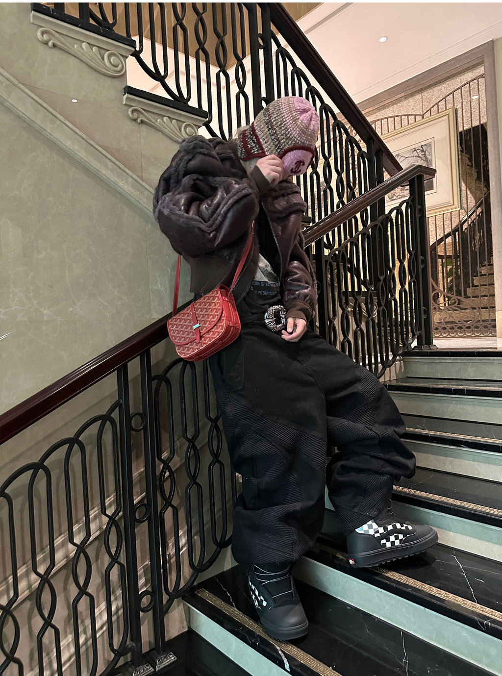 Alien bone wave jeans baggy pants
