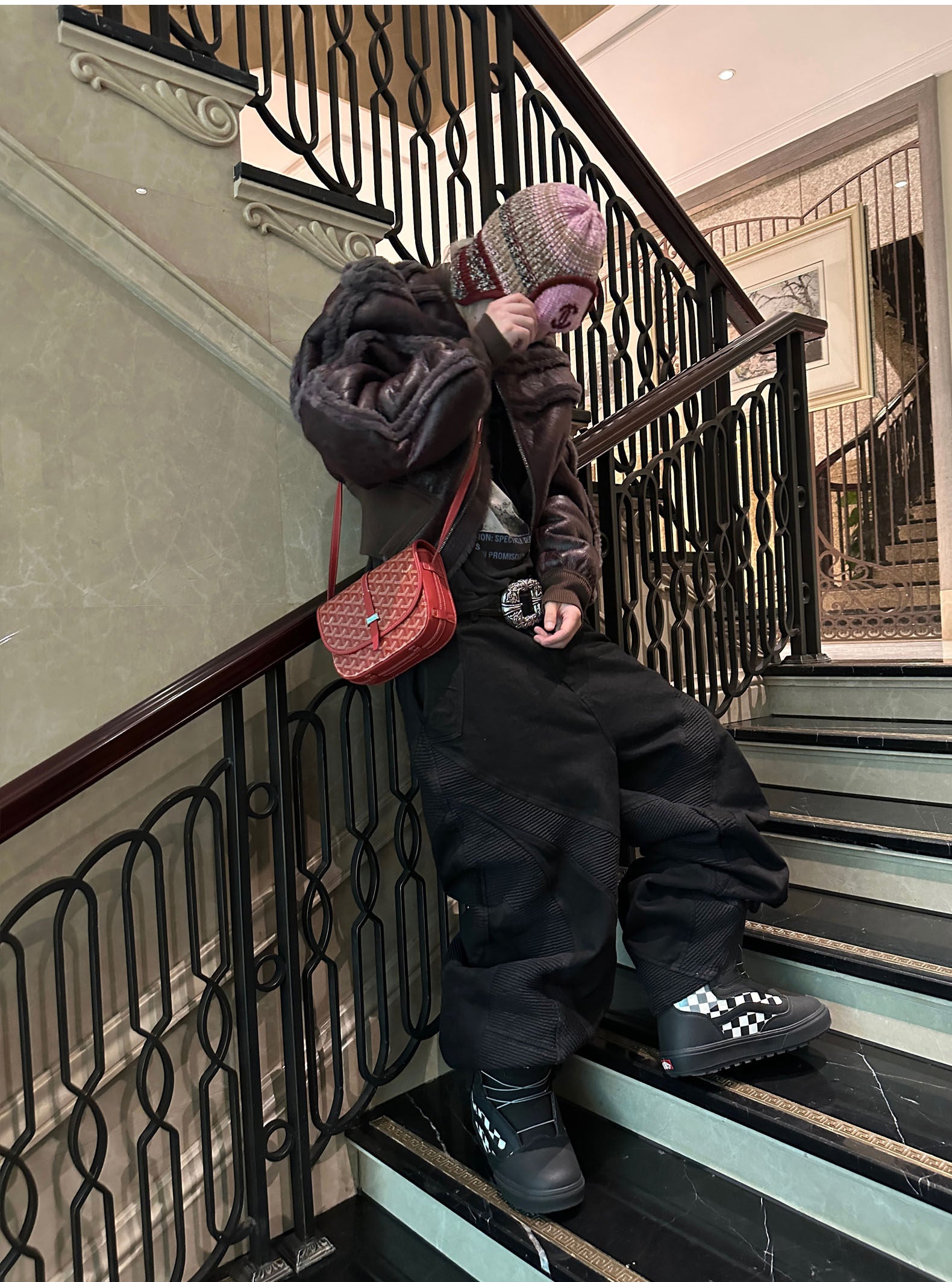Alien bone wave jeans baggy pants