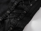 Waxed Straight-Leg Jeans with Wax Coating & Strap Details