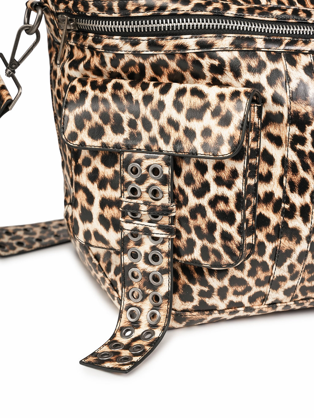 Cross Leopard Print Shoulder Bag